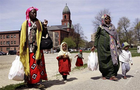 Somali refugees in Lewiston, Maine. Photo by Lewiston Sun Journal.