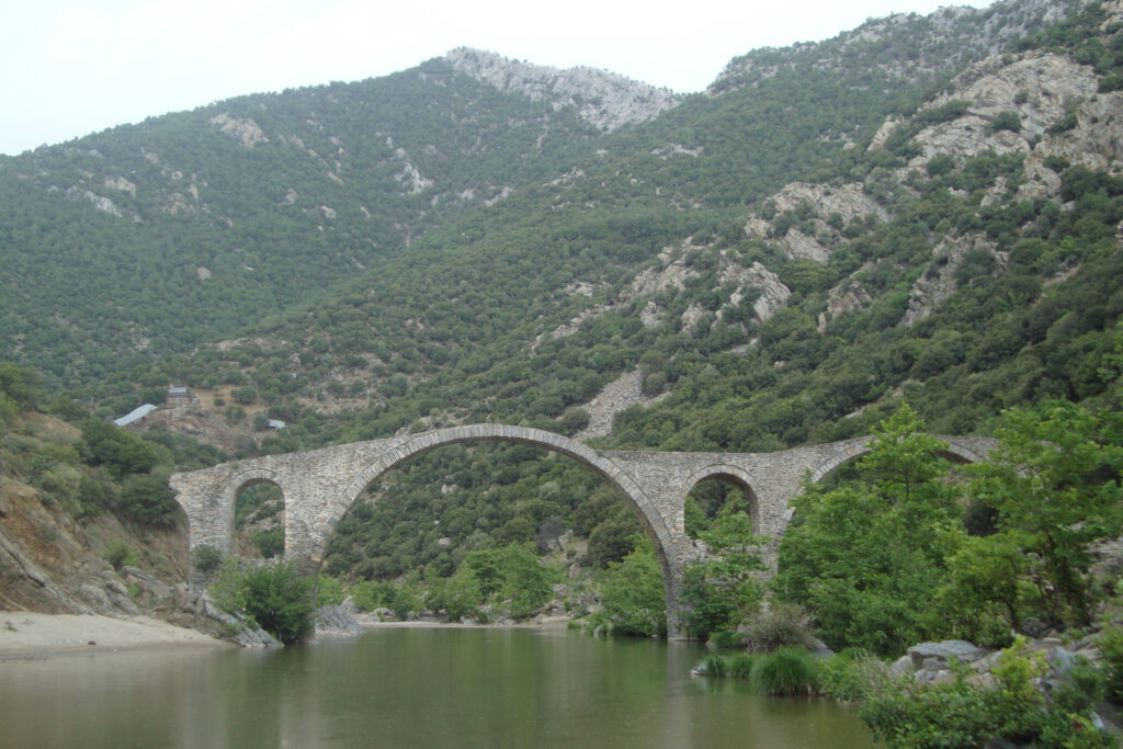 Post-Byzantine stone bridge over the Kompsatos River, Komotini, Greece. Photo by Loring Danforth.