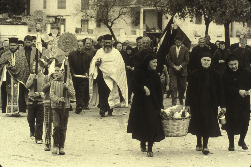 A funeral procession in a village in central Greece. Photo by Alexander Tsiaras.