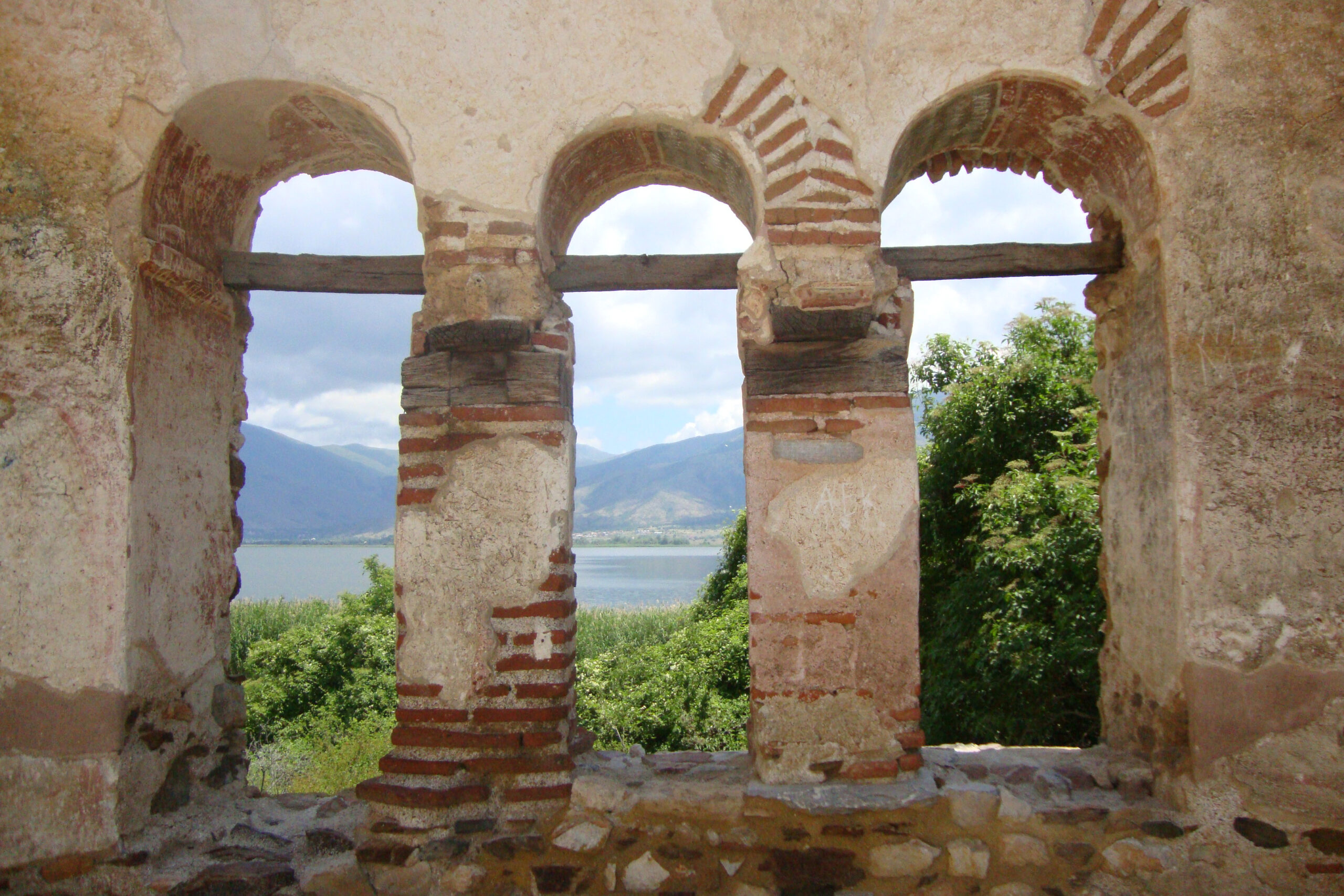 The basilica of St. Achillios, Prespa Lakes, Greece. Photo by Loring Danforth.